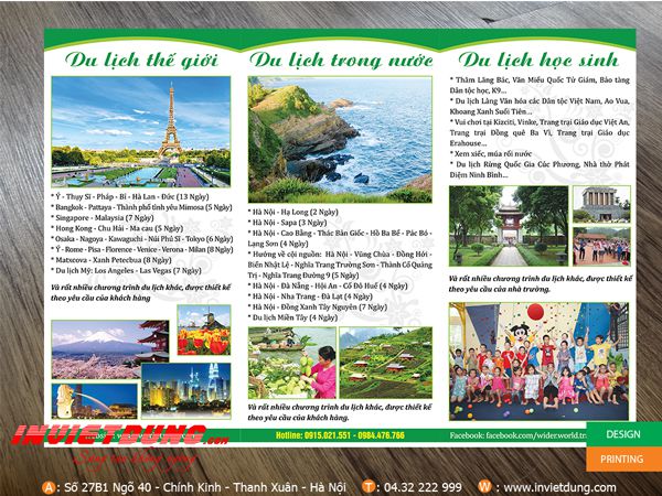 Mẫu tờ rơi quảng cáo tour du lịch đẹp